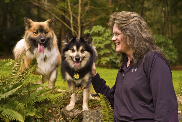 Donna McDermott and two of her award-winning dogs