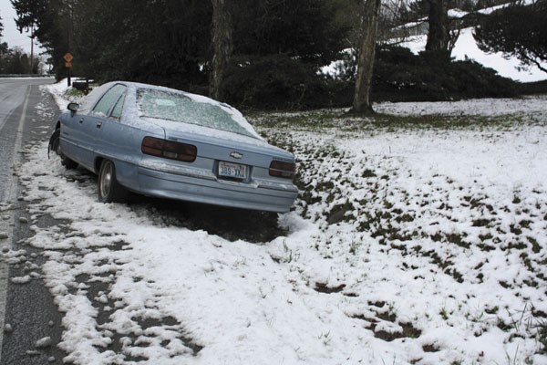 A car went into the ditch on Sunday