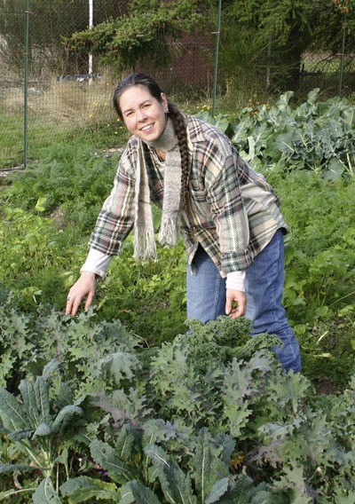 Yvonne Pitrof  appreciates the garden and all it provides.