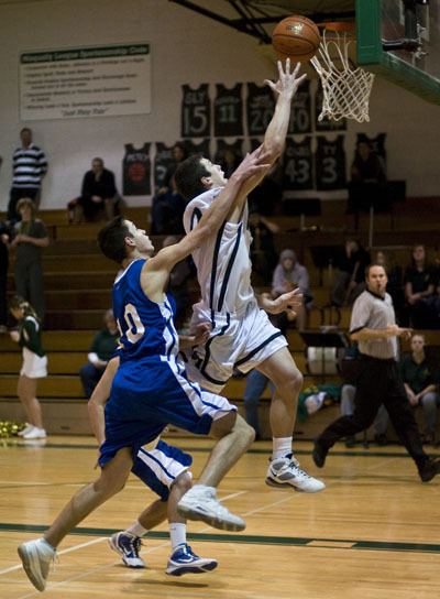 Dan Lofland leads the charge past the Chimacum Cowboys.