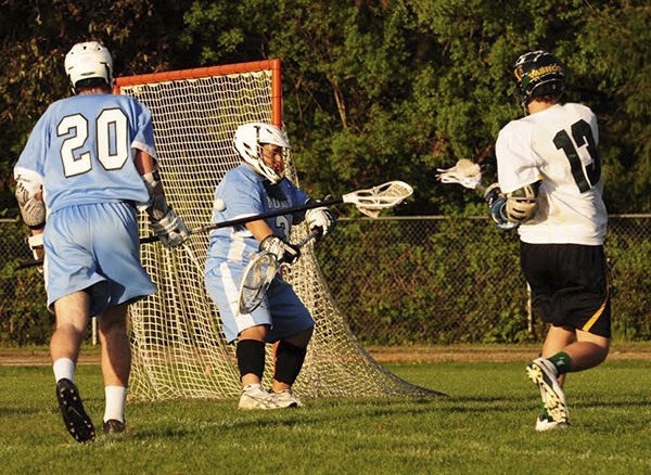 Elliot Carleton scores against North Kitsap.