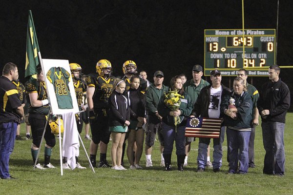 The team and fans paused at Friday night’s game to honor 1st Lt. Robert Bennedsen