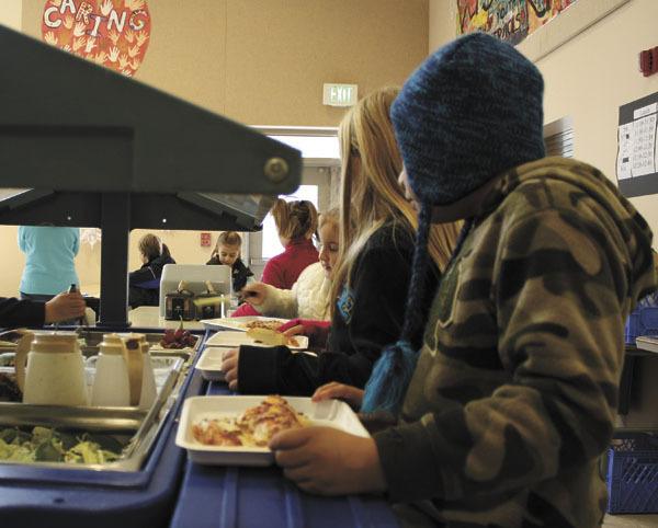 Students line up for lunch at Chautauqua