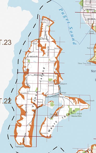 This county map highlights parts of the island that may be at risk for landslides.