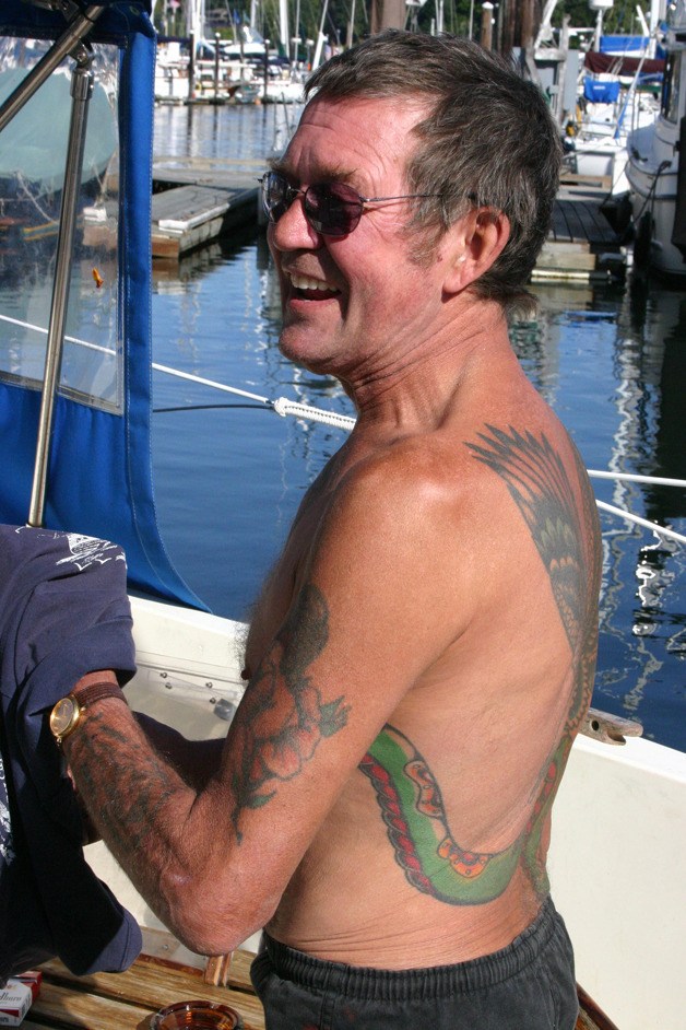 Ted Bird had a tattoo that wrapped around his entire torso and that he got as a young man in one sitting