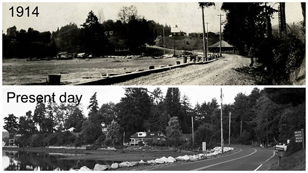 Quartermaster Drive in 1914 and today.