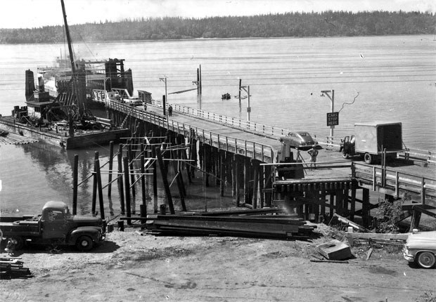 This photo of the Tahlequah ferry dock was taken in 1958.