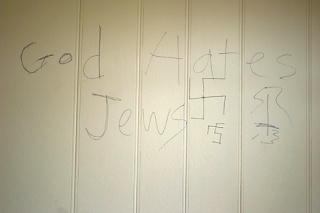 Graffiti scribbled on a wall at the Havurat is being investigated as a hate crime.