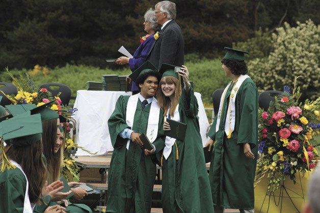 Jack Johannessen and Kendle Hargrove pause for a photo at Saturday's ceremony.