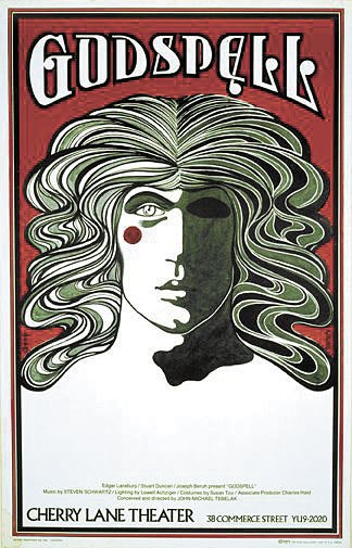 Godspell is one of many musicals that David Edward Byrd created posters for.