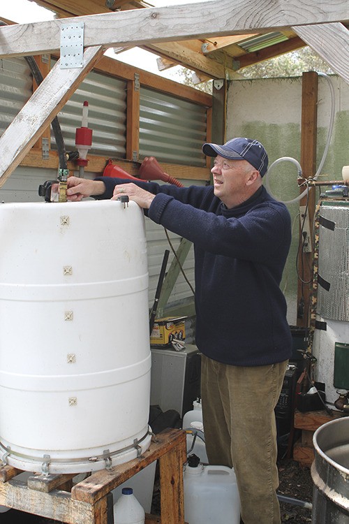 Terry Roth makes his own biodiesel for  economic and and environmental reasons.