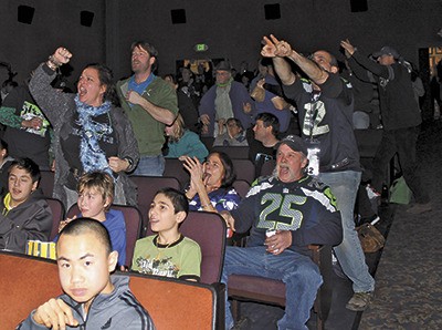 It was a lively scene at the theater on Sunday.