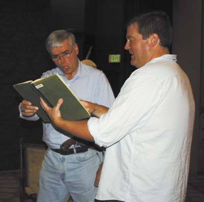 Director Jim Brown works with Islander Gary Koch.