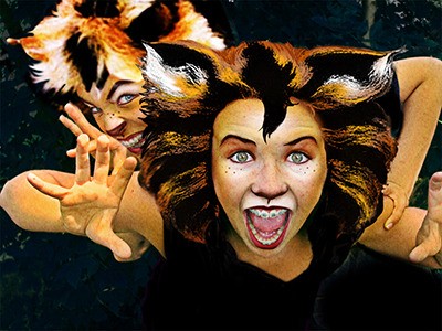 Ellie Hughes (front) and Isaac Hughes are in the cast of “Cats.”