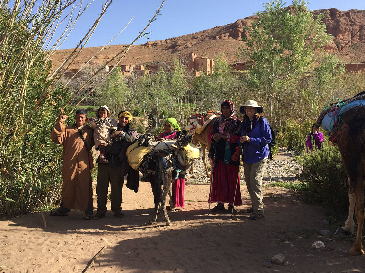 Islander Linda Hebert (far right) with a group of Berber nomads in Morocco. (Linda Hebert Photo)