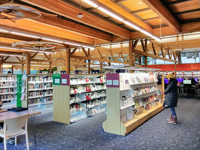 An upcoming fundraiser will transform the Vashon Library with a mini-putt golf course that winds around the bookshelves (Paul Rowley/Staff Photo).