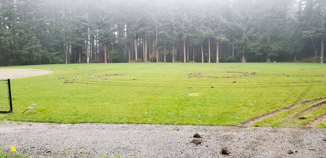 The Agren Memorial Park field was significantly damaged as a result of vandalism last month (Vashon Park District Photo).