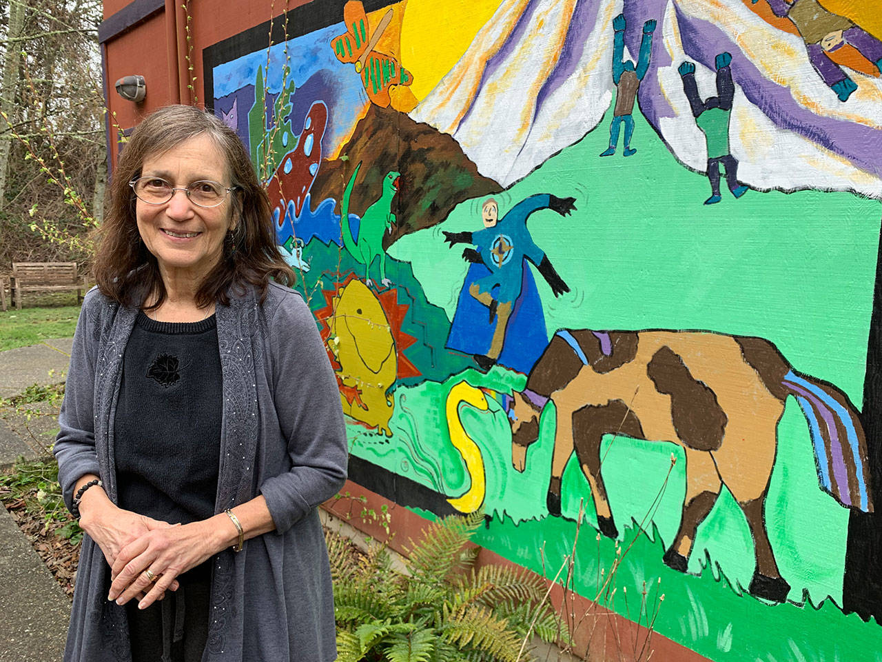 Carol Goertzel, executive director of Vashon Youth and Family Services, poses for a portrait at VYFS on Friday, Feb. 28. (Kevin Opsahl/Staff Photo)