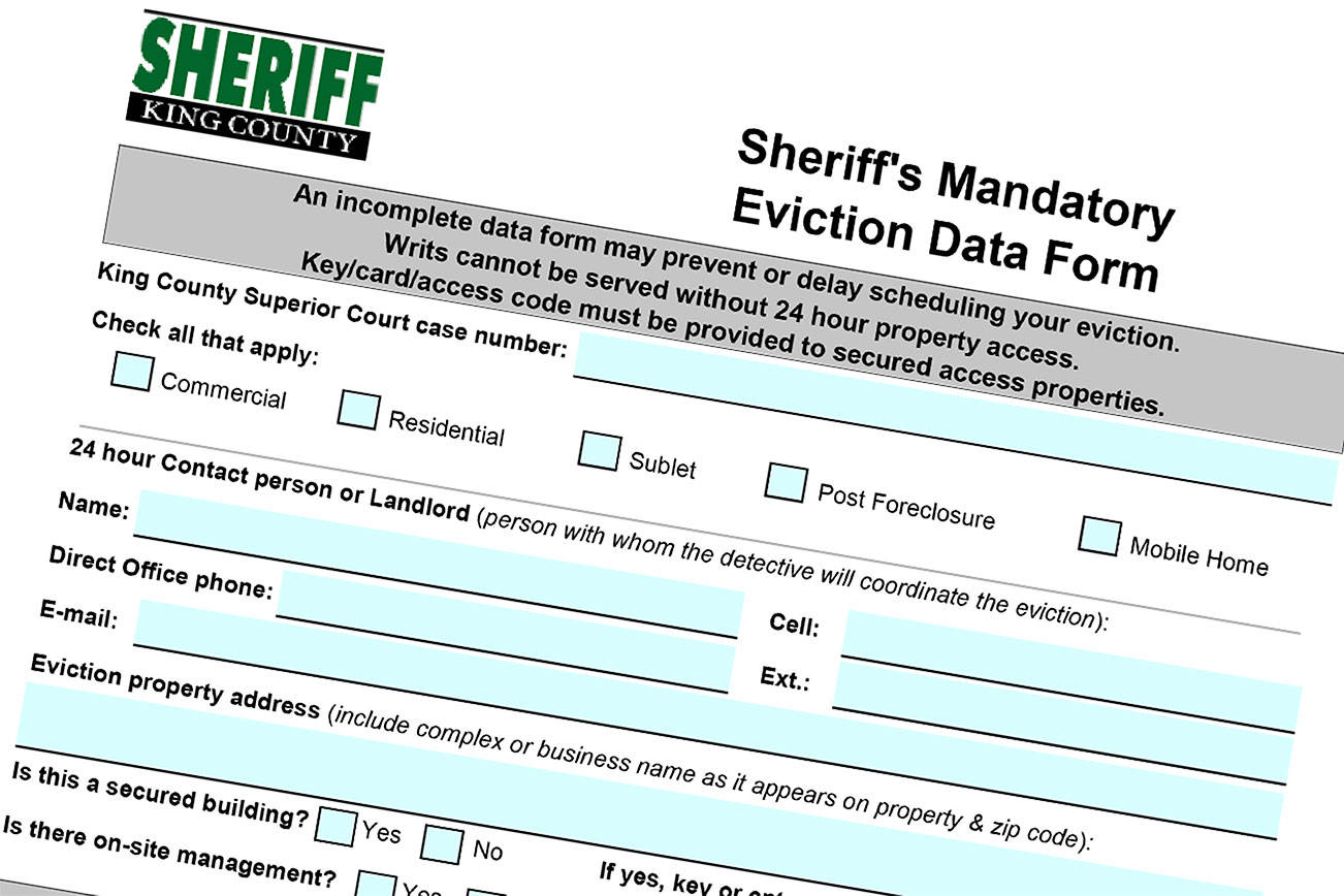 The King County Sheriff’s Office will no longer enforce court-ordered evictions, starting March 17. Image courtesy King County