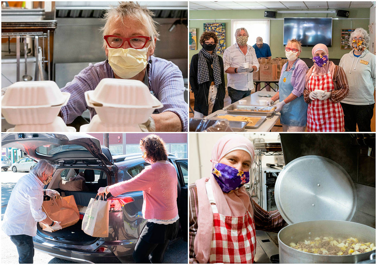 The team at Vashon Senior Center has been preparing dozens and dozens of meals each week and then delivering them to homes in need of a hot and nutritious meal. The Senior Center has been one of the VashonBePrepared partners since the beginning of activation and is one of the social service agencies acting as a vendor for the Vashon COVID Relief Fund (Michelle Bates Photos).