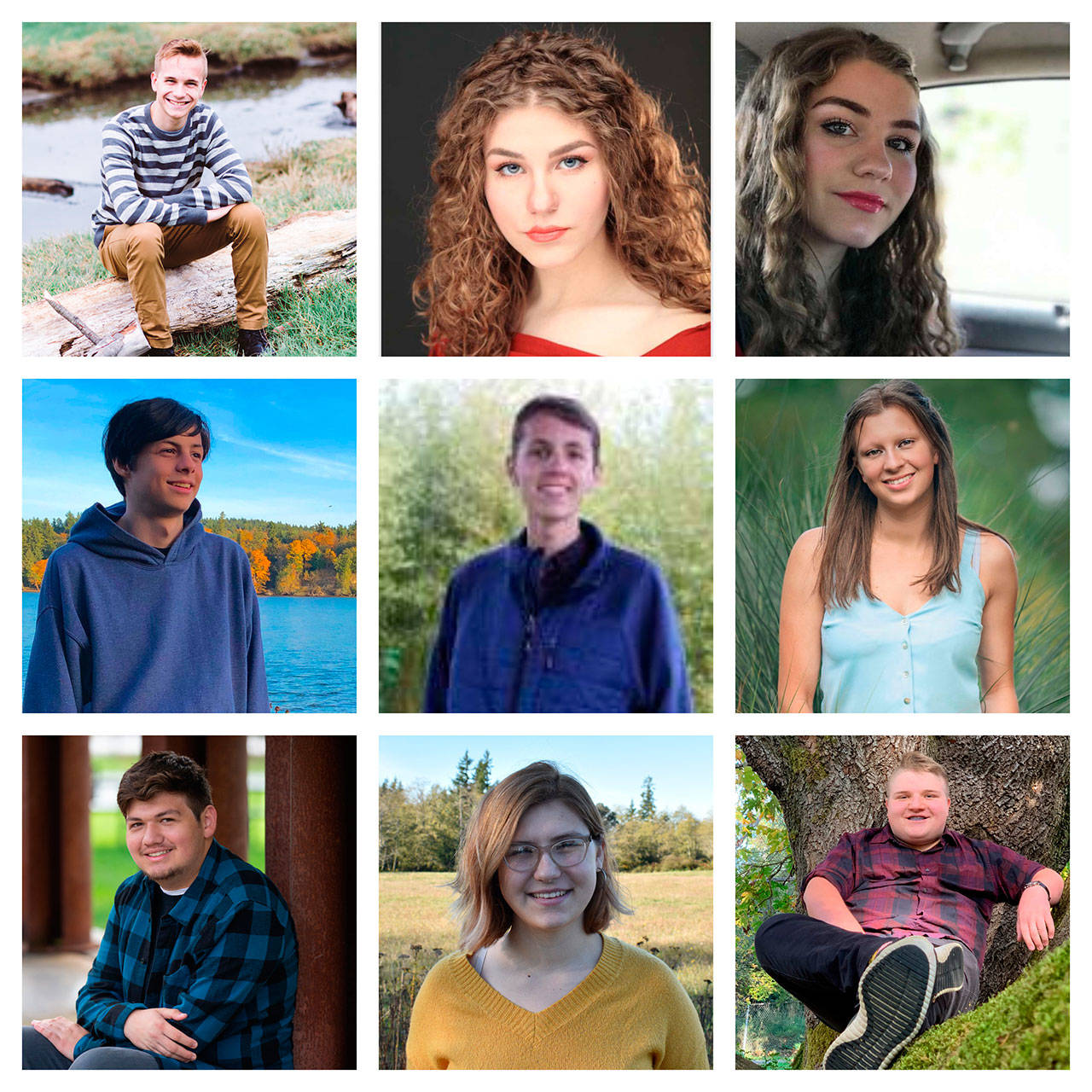 Graduating Vashon High School theater students (top row, left to right) Gabriel Dawson, Madison Deck, Sedona Deck, (second row, left to right) Keagan Edwards, Alex Guthery, Grace Hall, (third row, left to right) Spencer Hartley, Gillian Kirkpatrick and Joel Weigner (Courtesy Photos).