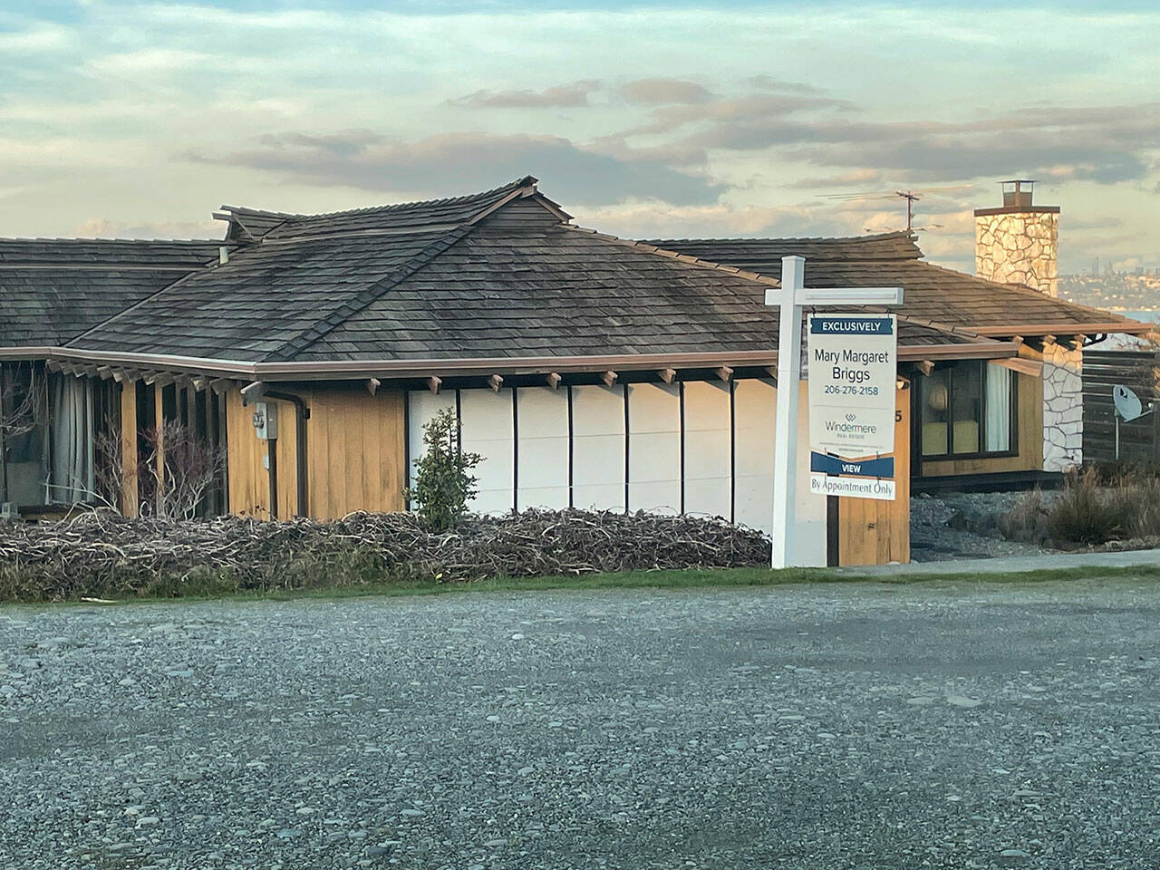 (Jenna Dennison Photo)	One of the few houses currently listed for sale on Vashon—this one located on the island’s north end.