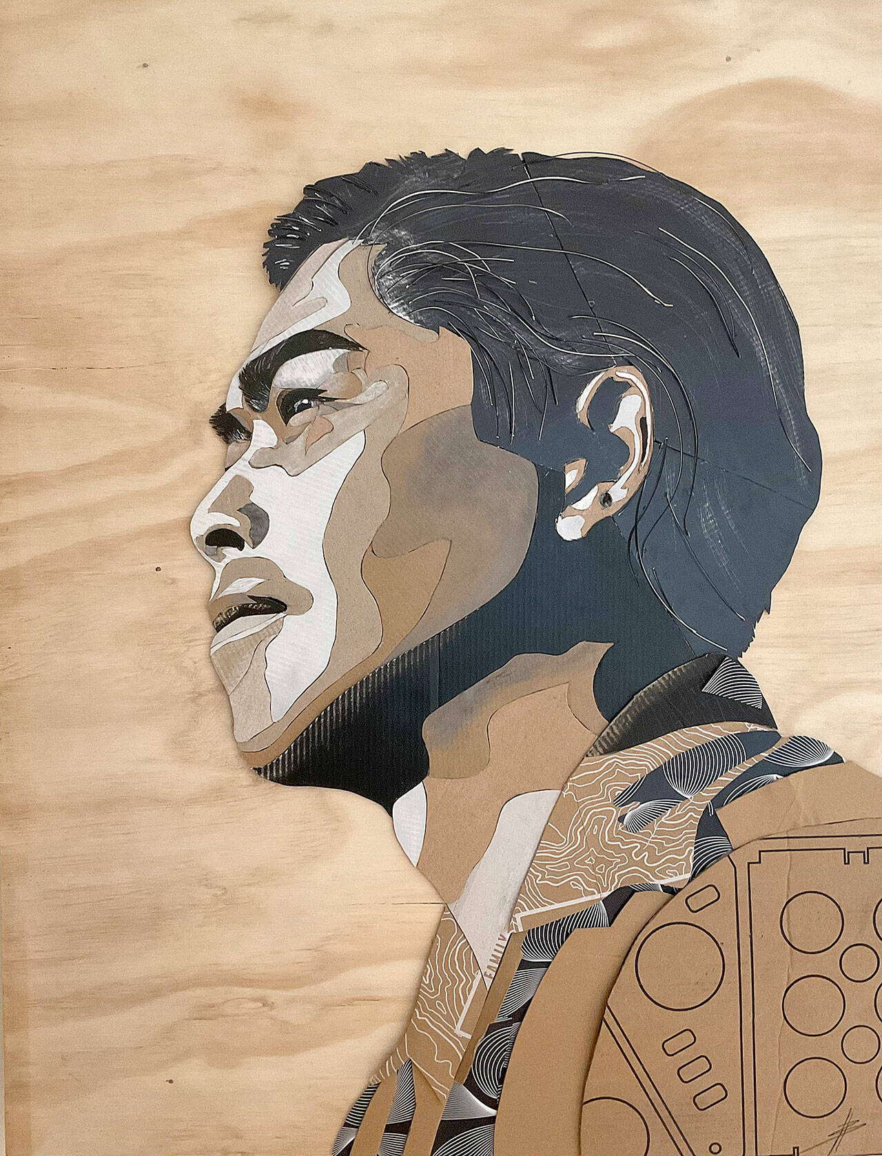 Courtesy Photo
Artwork by local artist Bennett Hu, who creates striking portraits and other work with cardboard, is included in VCA’s Summer Arts Fest.