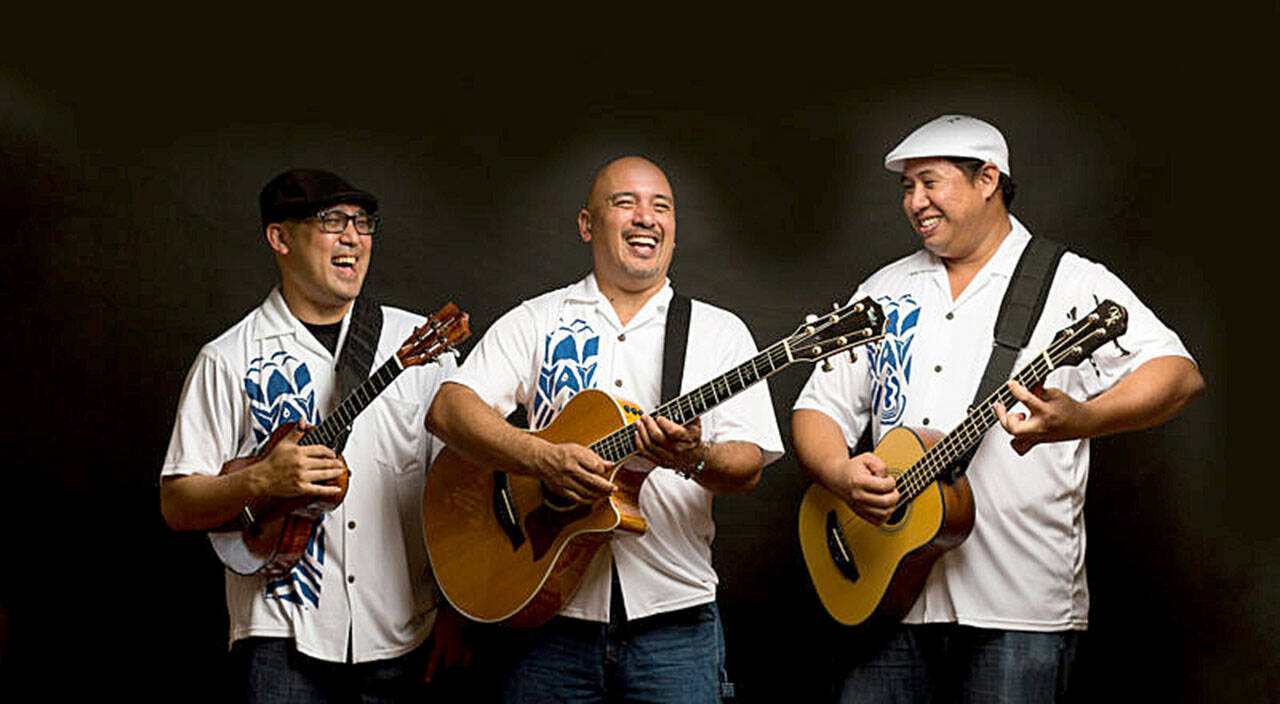 (Courtesy Photo) Waipuna, featuring Kale Hannahs, Matt Sproat, and David Kamakahi, preserves tradition while introducing contemporary energy to Hawaiian classics and the island sound.