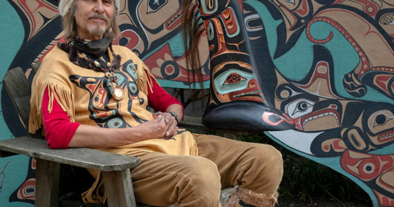 TEASE Vashon Island, Washington:
Portrait of Odin Lonning, a traditional Native American artist and carver. From People at Work