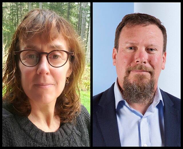 After eight years on Vashon’s school board, Zabette Macomber (left) and Toby Holmes have announced they will not be running in November’s election (Courtesy Photos).