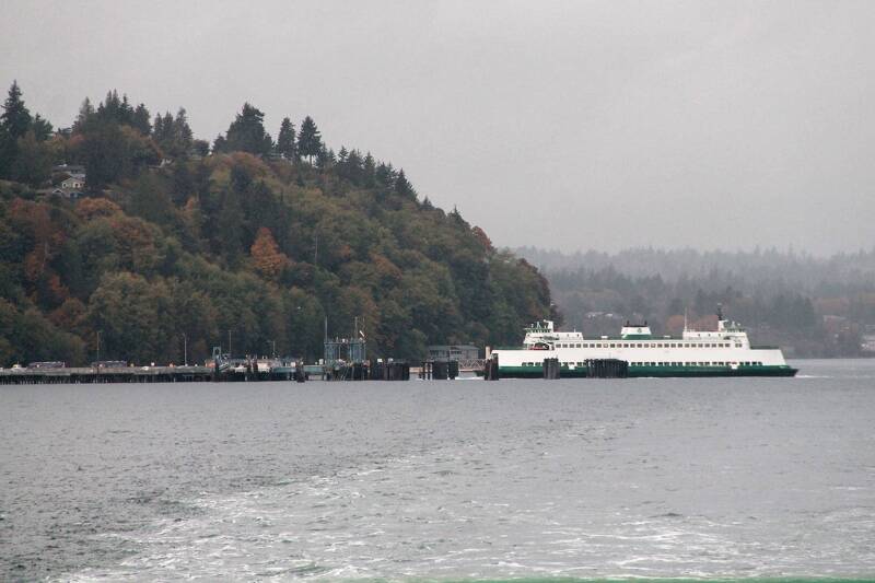 Vashon’s North End ferry dock, in March of 2020, when WSF first eliminated three boat services to Vashon in response to the COVID-19 pandemic (File Photo).