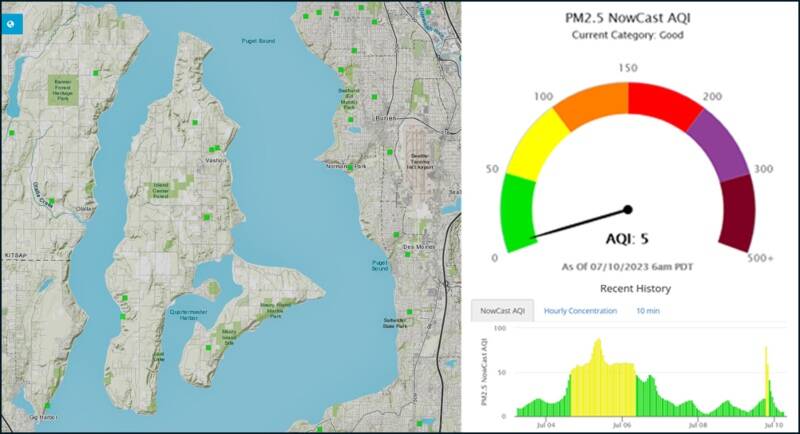 The AirNow app lets you see the smoke coming and provides info on when it might ease off (Courtesy Photo).