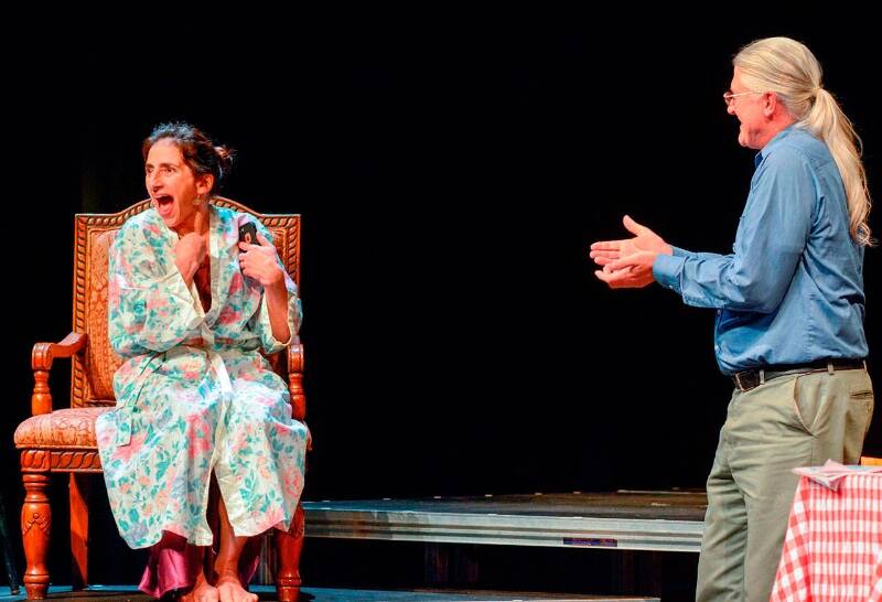 Abby Enson and Steve Jones, in a previous edition of the 14/48 playwriting festival on Vashon. The festival will return to Open Space for Arts & Community on Jan. 19 and 20 (Michelle Bates Photo).