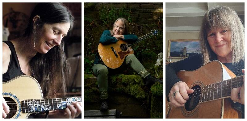 (Left to right) Tracy Spring, Kat Eggleston and Janis Carper will perform together at the Vashon Havurah on May 5 (Courtesy Photos).