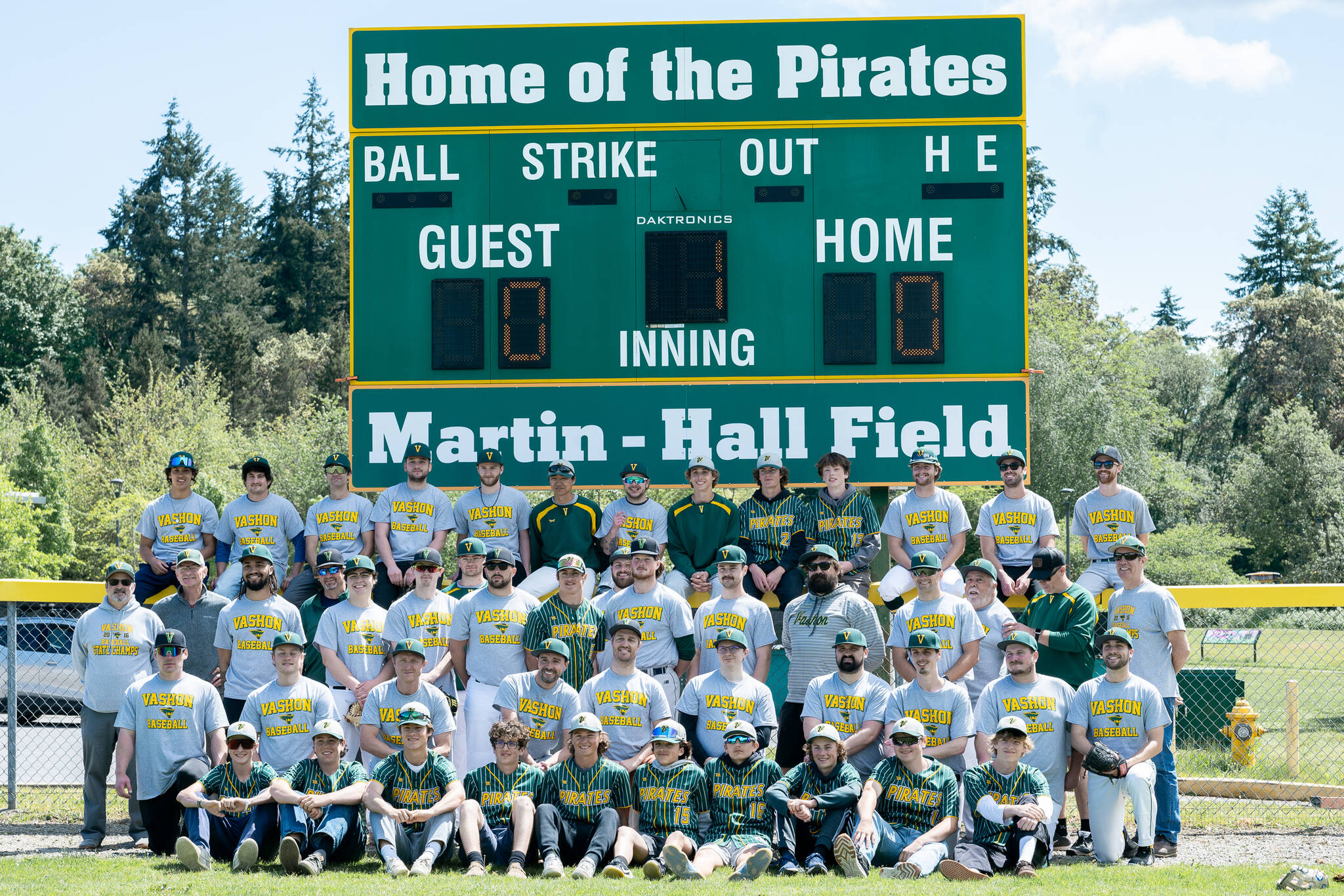 Leah Browning photo A new scoreboard now proudly proclaims Martin-Hall Field at Vashon High School.