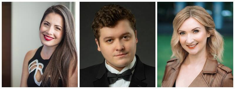 (Left to right) Allison Pohl, the new artistic director of Vashon Opera, has overseen the company’s upcoming production of “Romeo and Juliet,” with Daniel O’Hearn singing the role of Romeo, and Ksenia Popova in the role of Juliette (Courtesy Photos).