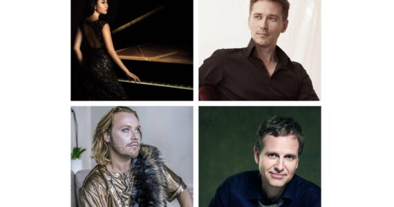 The pianists of PianoFête are (top row, left to right) Rexa Han, Vyacheslav Grayaznow, (bottom) Konstantin Soukhovetski, and Kevin Kenner. (Courtesy photos.)