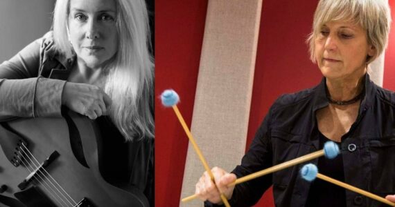 Guitarist Beth Marlis (left) and vibraphonist Susan Pascal will take the stage Saturday during this month’s Jam in the Atrium jazz series at Vashon Center for the Arts. (Courtesy photos.)