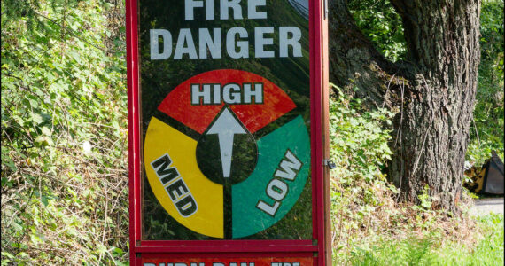 Vashon Island Fire & Rescue has moved the island’s fire danger signs to high and posted a notice that a burn ban is in effect. (Courtesy photo.)
