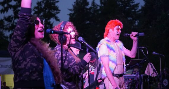 Bowie/Rex His Boogie Army, a supergroup of legendary players from the Pacific Northwest, fronted by local music producer Martin Feveyear, will play the Festival Main Stage at 9 p.m. on Saturday. (Pete Welch photo.)