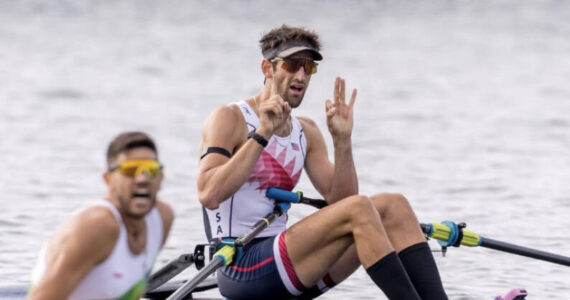 Jacob Plihal at the Paris Olympics. (US Rowing photo)