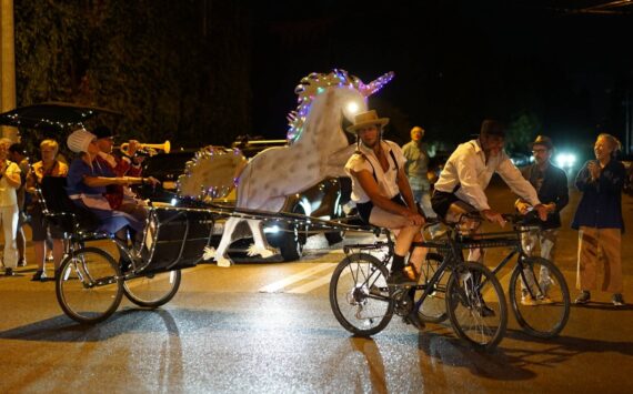 On Stupid Bike Night, makers and riders of creative contraptions take over the center of Vashon to create a once-a-year-only spectacle. (File photo)