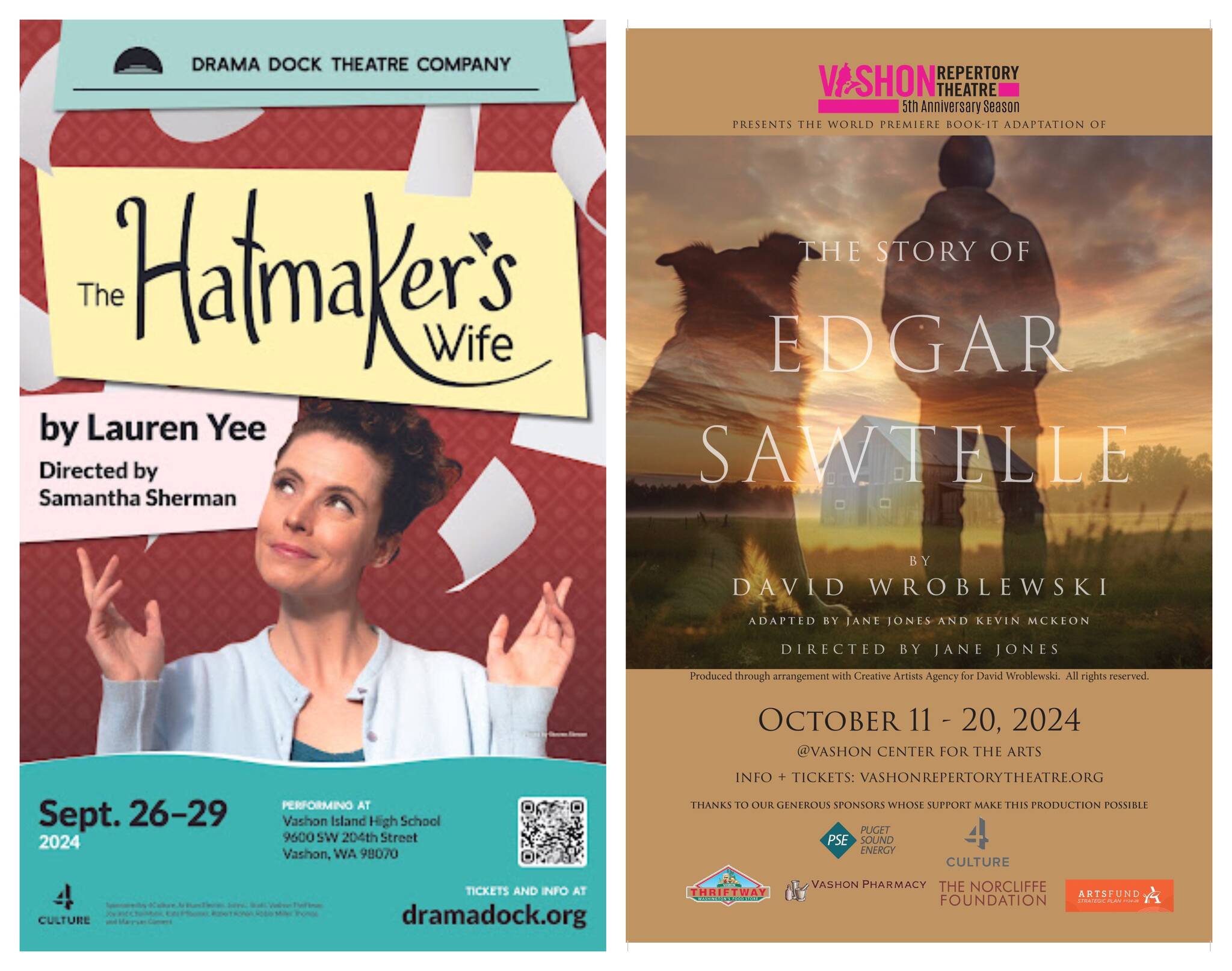 Courtesy Photo
Upcoming theater productions on Vashon include Drama Dock’s “The Hatmaker’s Wife” and Vashon Rep’s “The Story of Edgar Sawtelle.”