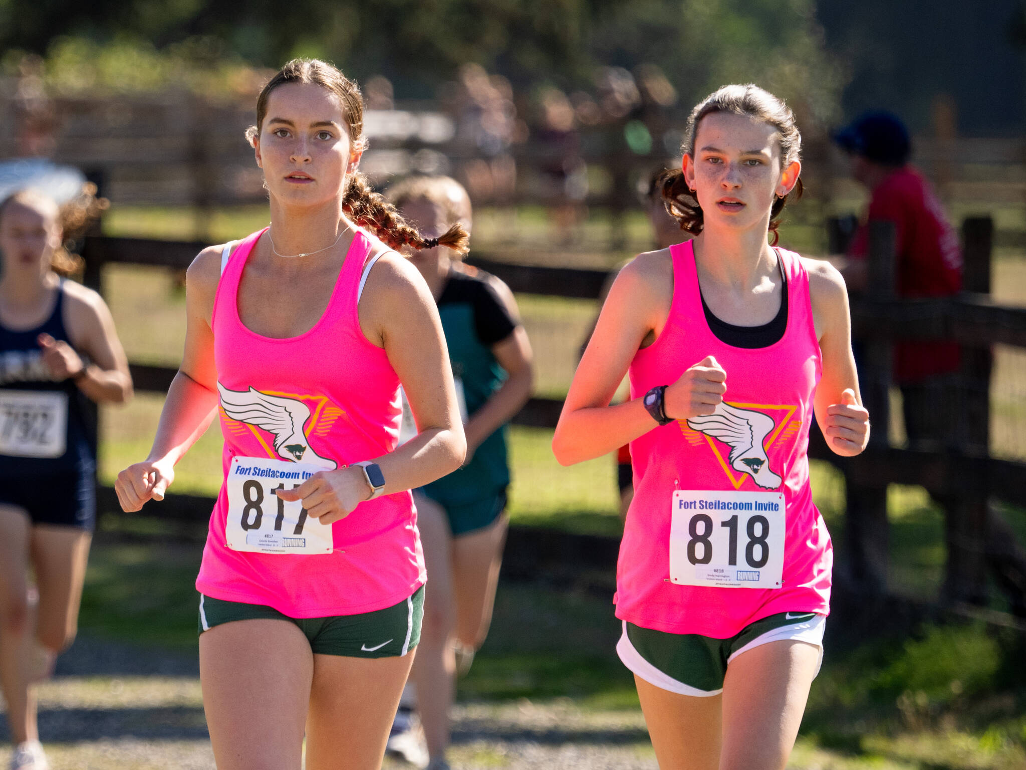 Co-captains Cece Guenther and Emily Harrington, at Fort Steilacoom. (John Decker photo)