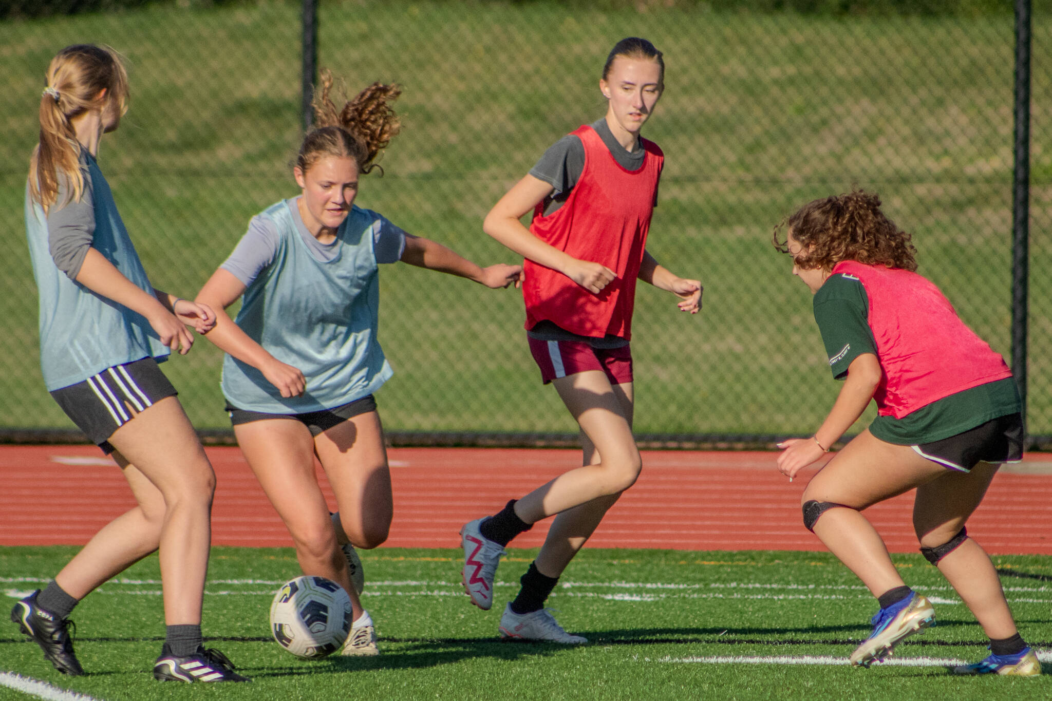 Alex Bruell photo
The Vashon girls soccer team scrimmages on the afternoon of Sept. 30.