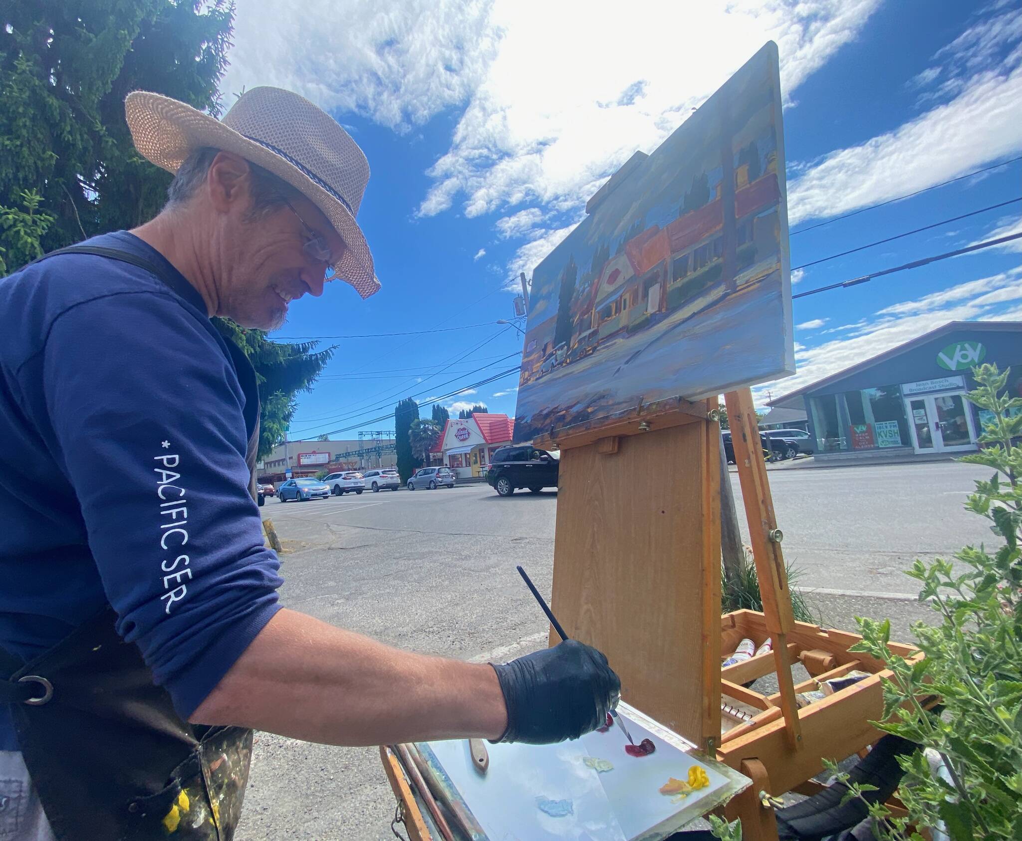 For his latest exhibition, islander Steffon Moody set up his easel all over Vashon to paint familiar places, including Vashon’s Island Queen — a longtime go-to spot for ice cream, french fries and hamburgers. (Lynann Politte photo)