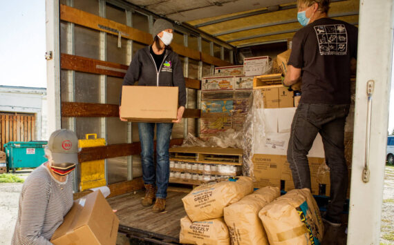 Courtesy photo
200 Tons of Food: In a year of community service, Food Bank volunteers will lug 396,000 pounds (200 tons) of food per year from delivery trucks (top) and over the threshold of the warehouse (middle). About half of the food will be delivered to homes by volunteer drivers (bottom).