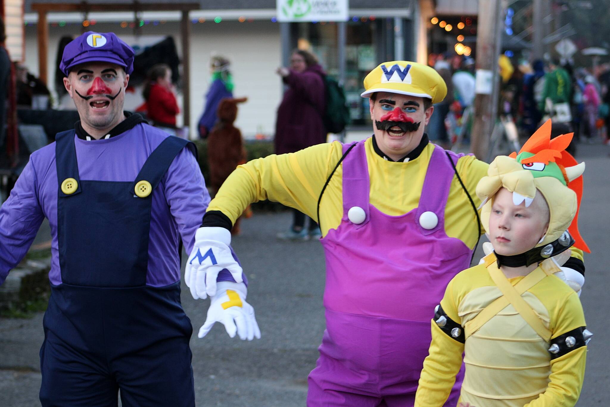 Waluigi and Wario deliver their best “WAAA!” alongside King Koopa at last year’s Halloween celebration. (Alex Bruell photo)