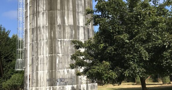 Courtesy photo
Burton Water Company’s 40-foot tall tank is located near the Misty Isle Farm property.