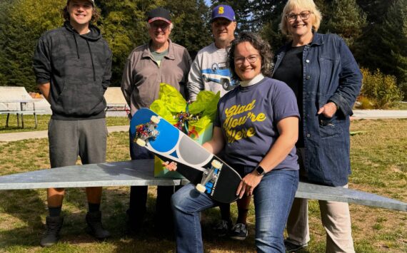 Courtesy photo
Back row, from left to right: Nicky Wilkes, Journeymen One Village, John Bean, Community Outreach Chair, Church of the Holy Spirit, Dustin Laundry, Vashon Boards, Judith Neary, Rjs Kids. In front: Reverend Meredith Harmon, Rector, Church of the Holy Spirit.